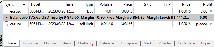 1- scheda operazioni di trading