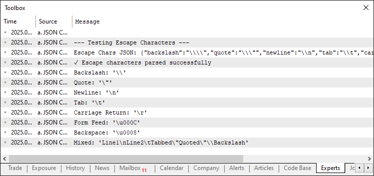 ESCAPE CHARACTERS