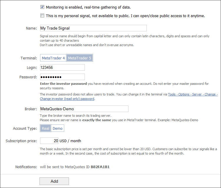 Register as a Signal Provider for MetaTrader 4 and MetaTrader 5