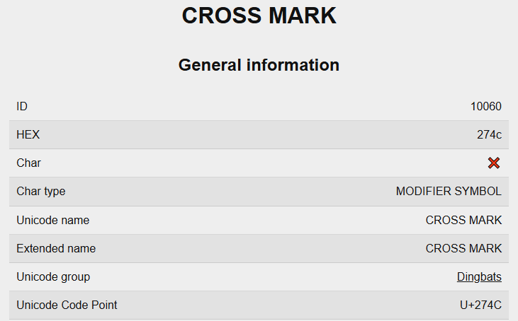 CROSS MARK DETAILS