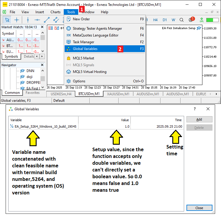 GLOBAL VARIABLE SETUP