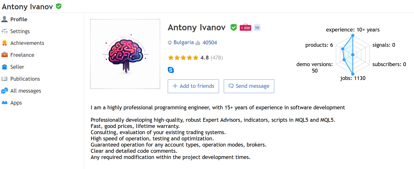 Perfil de Freelance Perfil de Freelance