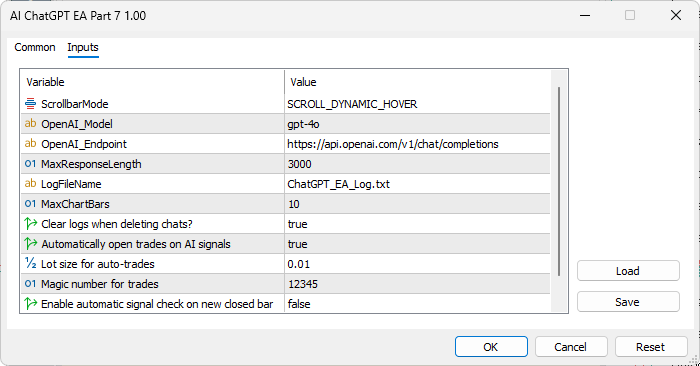 INPUT PARAMETERS DIALOG INPUT PARAMETERS DIALOG