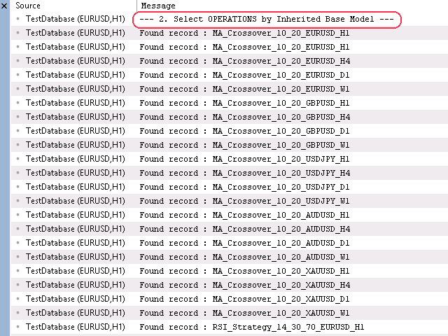 SelectAll execution query for inherited base