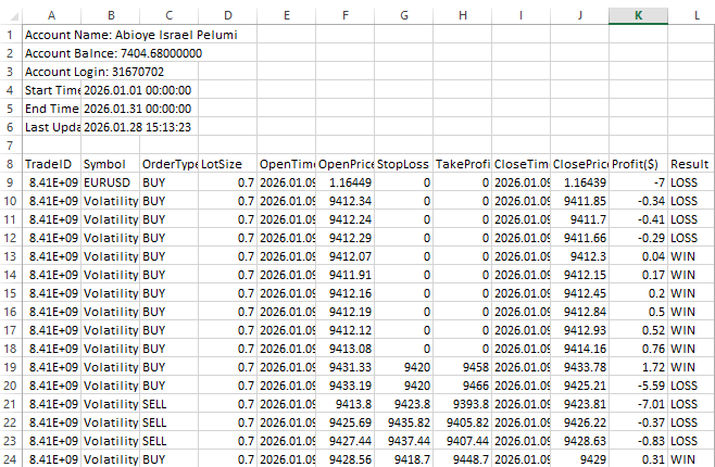 Figure 1. Trading Journal