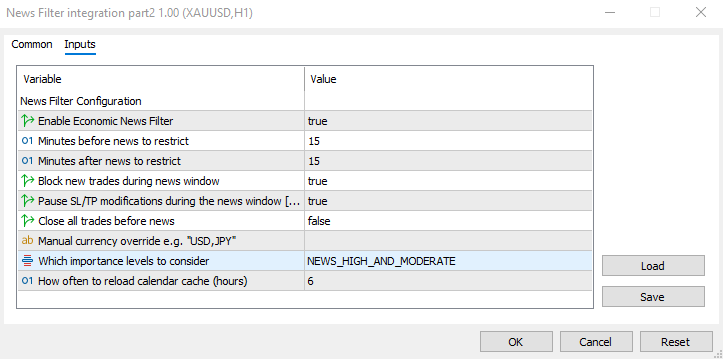 Setting up News Filter EA for testing Setting up News Filter EA for testing