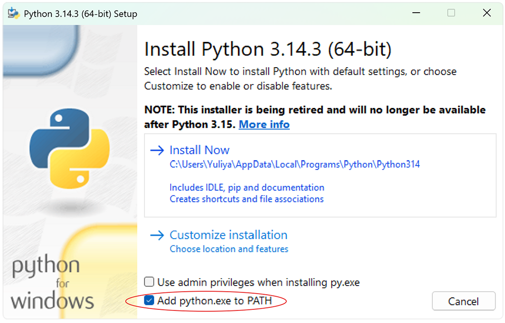Инсталляция Python Инсталляция Python