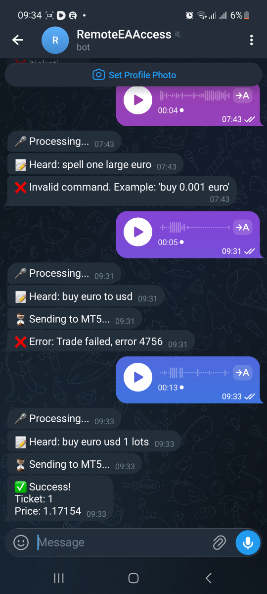 Telegram Voice Trading Telegram Voice Trading