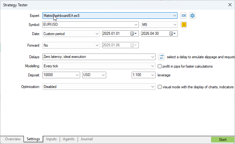 setting strategy tester visual mode setting strategy tester visual mode
