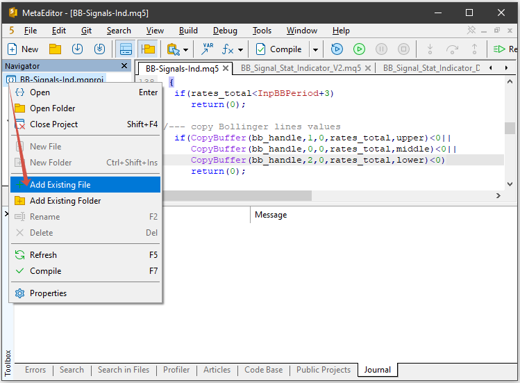 Project Add File Project Add File