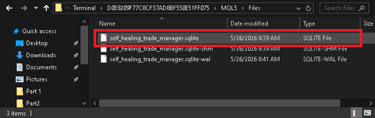 SQLite Database File SQLite Database File