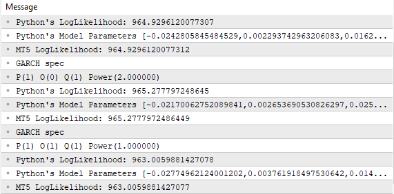 LogLikelihoodVerification script output LogLikelihoodVerification script output