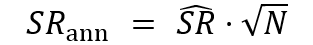 Sharpe Ratio annual formula