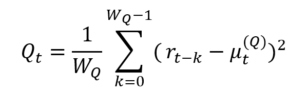 The sample variance of price returns The sample variance of price returns