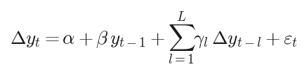 ADF regression specification ADF regression specification
