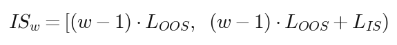 Formula 2 — Rolling IS window boundary Formula 2 - IS window boundary