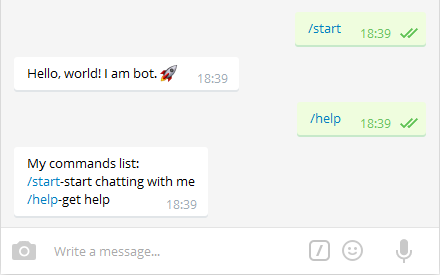 Der Bot mit einem minimalen Satz von Befehlen