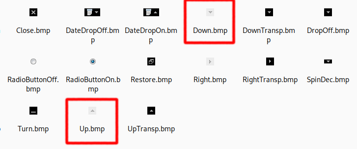 Bitmap buttons