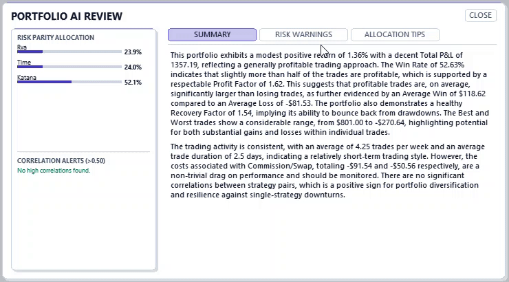 Portfolio AI review