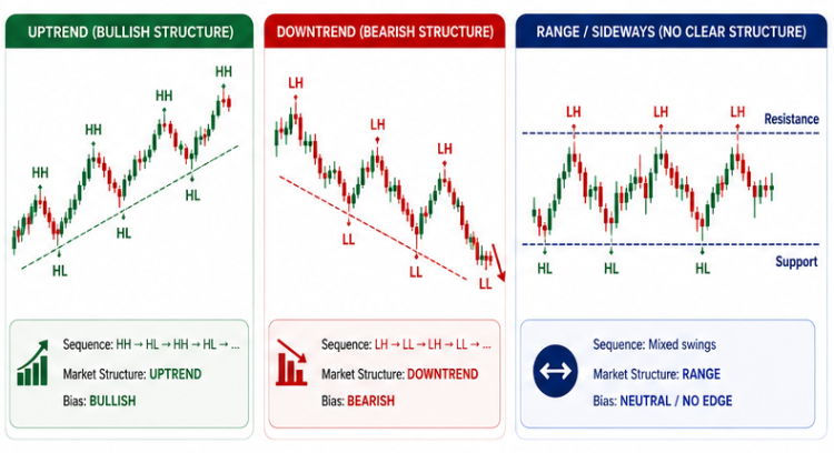 Swing labels and market structure Swing labels and market structure