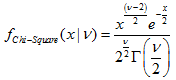 Функция плотности распределения хи-квадрат