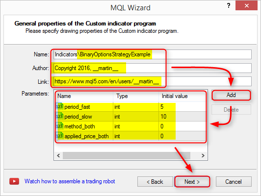 Valores do Indicador Personalizado do Editor de Linguagem