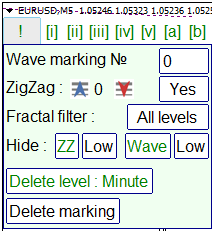 The settings panel