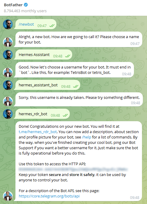 Creating a private Telegram bot with BotFather Creating a private Telegram bot with BotFather
