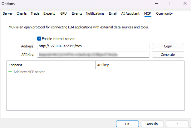 MetaTrader 5 MCP configuration MetaTrader 5 MCP configuration