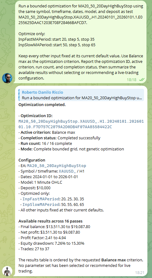 Strategy Tester optimization completion summary Strategy Tester optimization completion summary