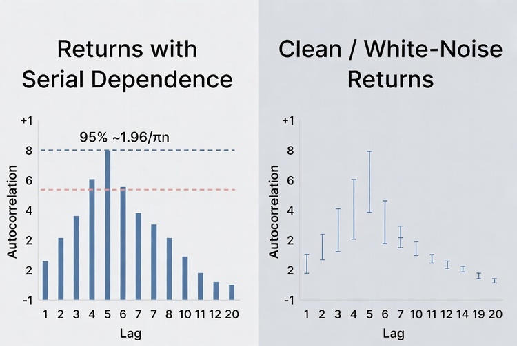 Figure 1: A side-by-side comparison — an ACF-style plot of a return series Figure 1: A side-by-side comparison — an ACF-style plot of a return series