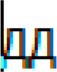 図7　'д'文字のピクセルをオーバーラップするテキストカーソルの例