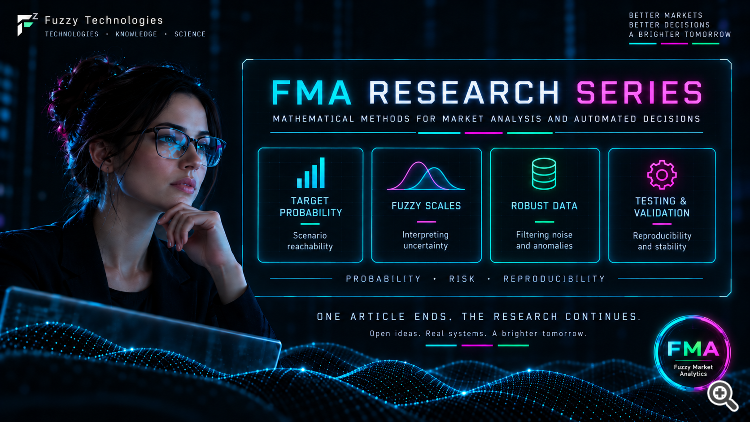 Рис. 9. Основные направления цикла FMA Research Series: вероятностная оценка сценариев, нечёткие шкалы, робастная обработка данных, тестирование и валидация торговых алгоритмов Рис. 9. Основные направления цикла FMA Research Series: вероятностная оценка сценариев, нечёткие шкалы, робастная обработка данных, тестирование и валидация торговых алгоритмов