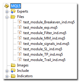 Fig. 6. The generated files of the "test" project