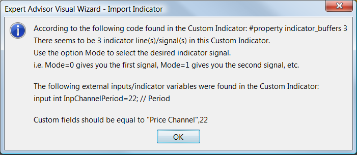 Fig. 16. Indicator was imported