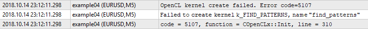 Kernel creation error