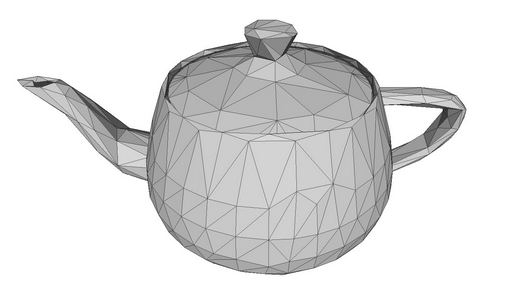 以茶壶模型作为多边形网模