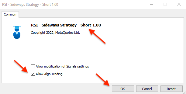 Sideways strategy - short window