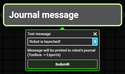 journal message block settings