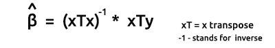 coefficients formula in matrix form