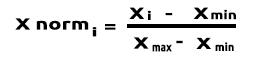 Min-maks skaler normalleştirme formülü