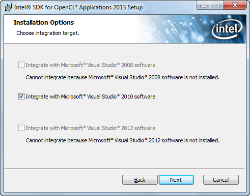 Fig. 1.6. Intégration du SDK avec Visual Studio.