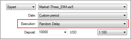 Configuração do modo de atraso aleatório