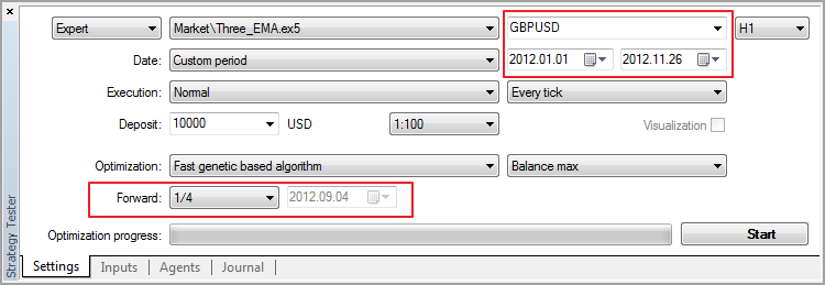 Configuração do modo de otimização progressiva