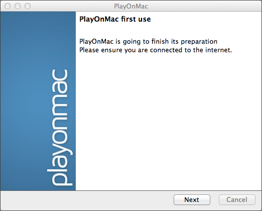 Primo avvio di PlayOnMac 