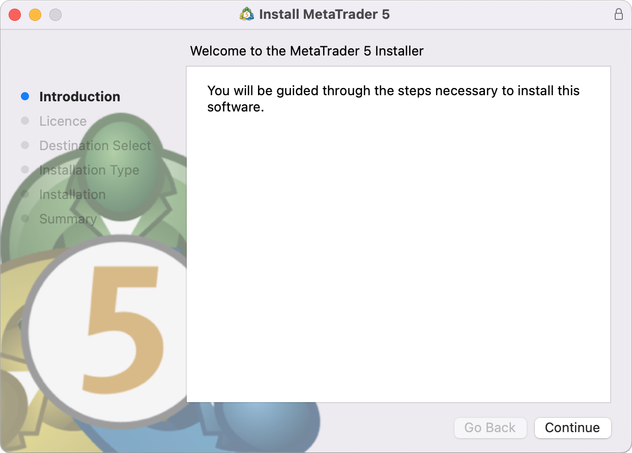 Installation de MetaTrader 5 sur MacOS