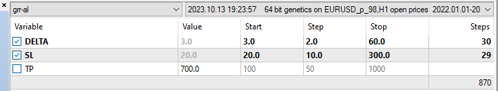 Eingaben zur Optimierung