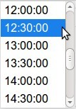 Figure 3. jQuery timepicker. This extension is written by Jon Thornton