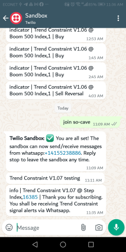 Whatsapp, Trend Constraint V1.07 test