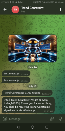 Telegram, Trend Constraint V1.07 test